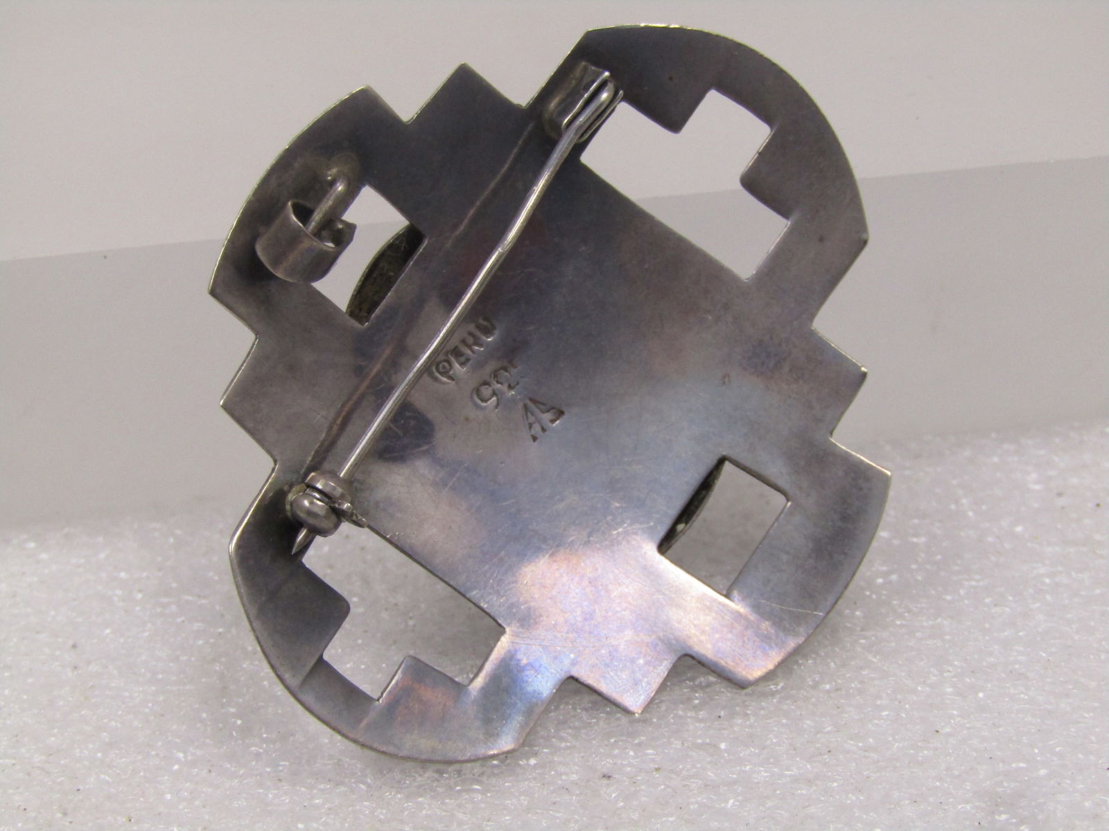 Vintage Sterling Peru Chakana Male Figural Brooch/Pendant, Signed AS, 1960's-1970's - 7