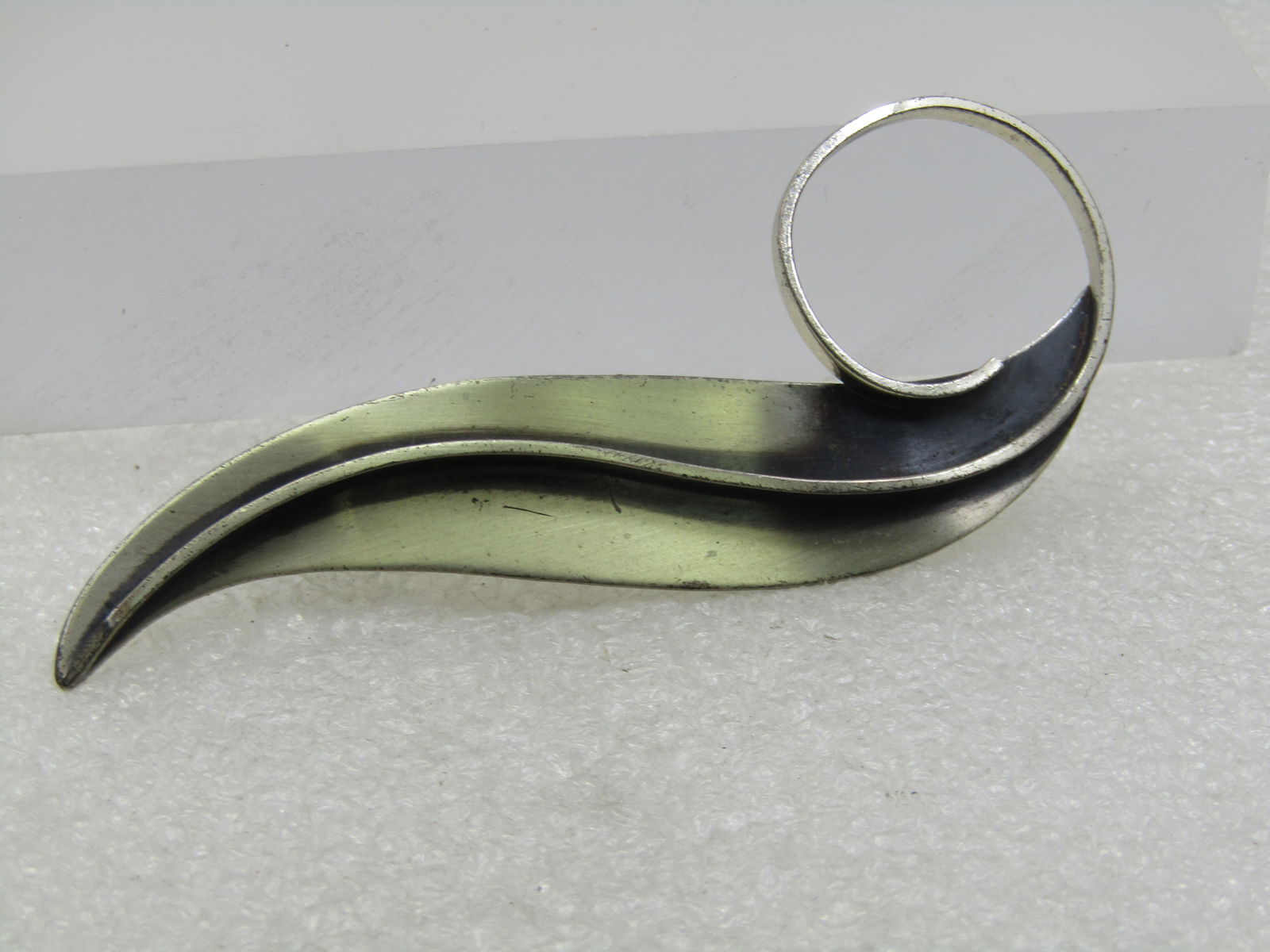 Vintage Beau Sterling Long Mod Leaf Brooch, Mid-Century, 3.25" - 2