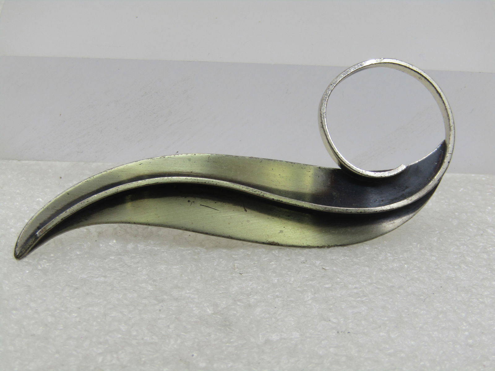 Vintage Beau Sterling Long Mod Leaf Brooch, Mid-Century, 3.25" - 3