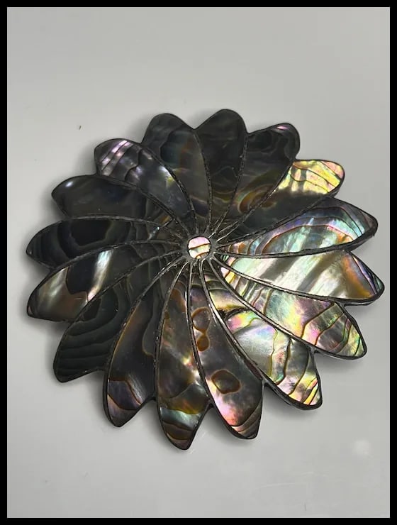 Vintage Sterling Silver Abalone Barrette and Brooches - 4