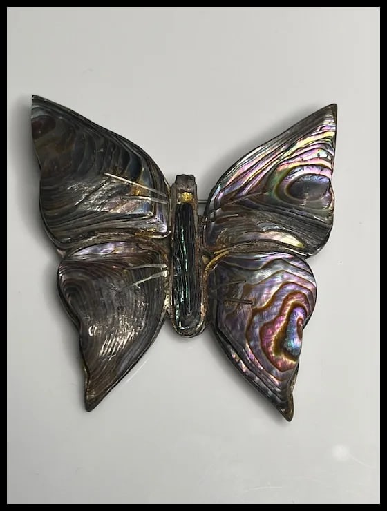 Vintage Sterling Silver Abalone Barrette and Brooches - 5