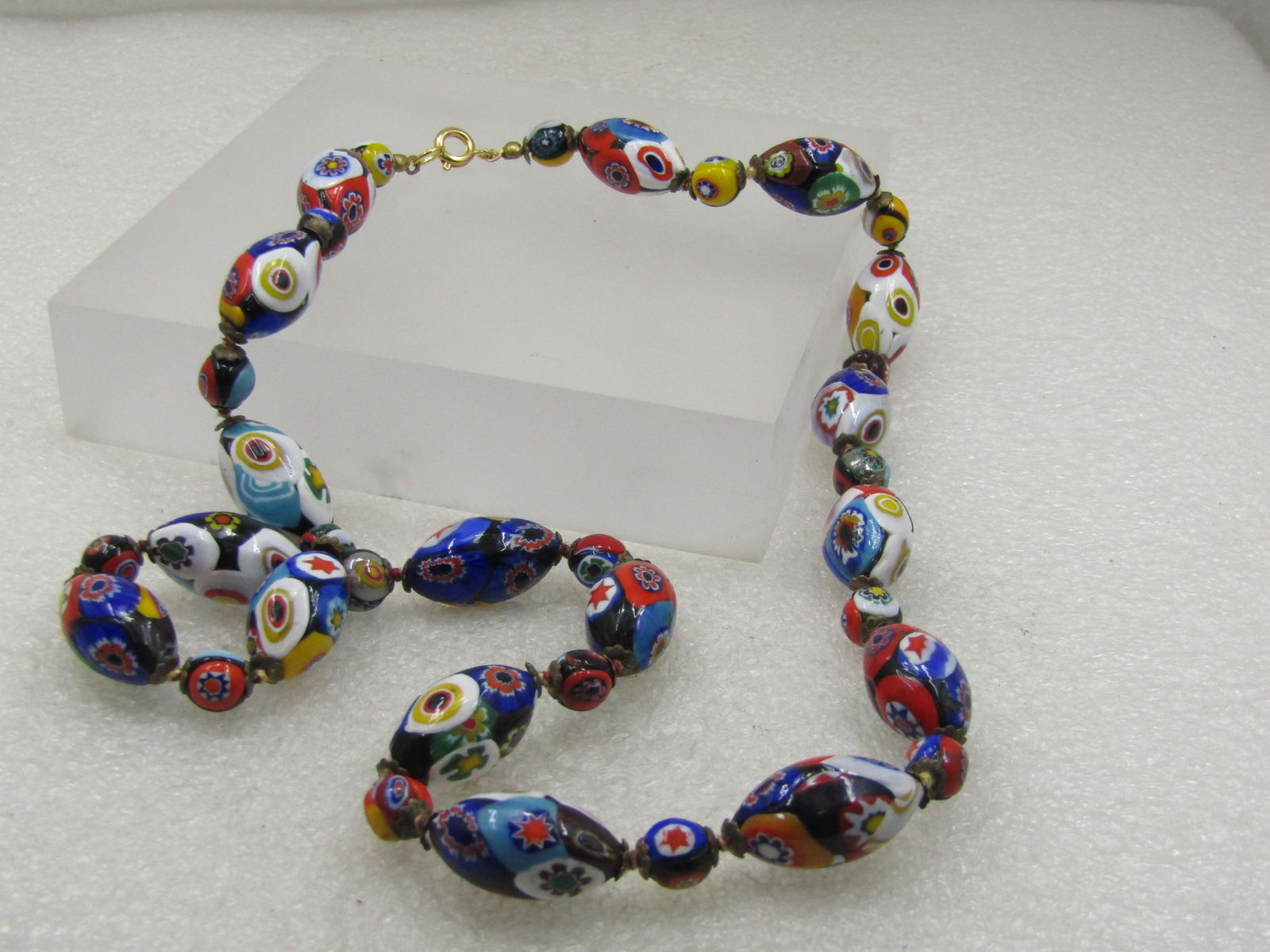 Vintage Venetian Millefiori Beaded Necklace, 22", Mid-Century - 3