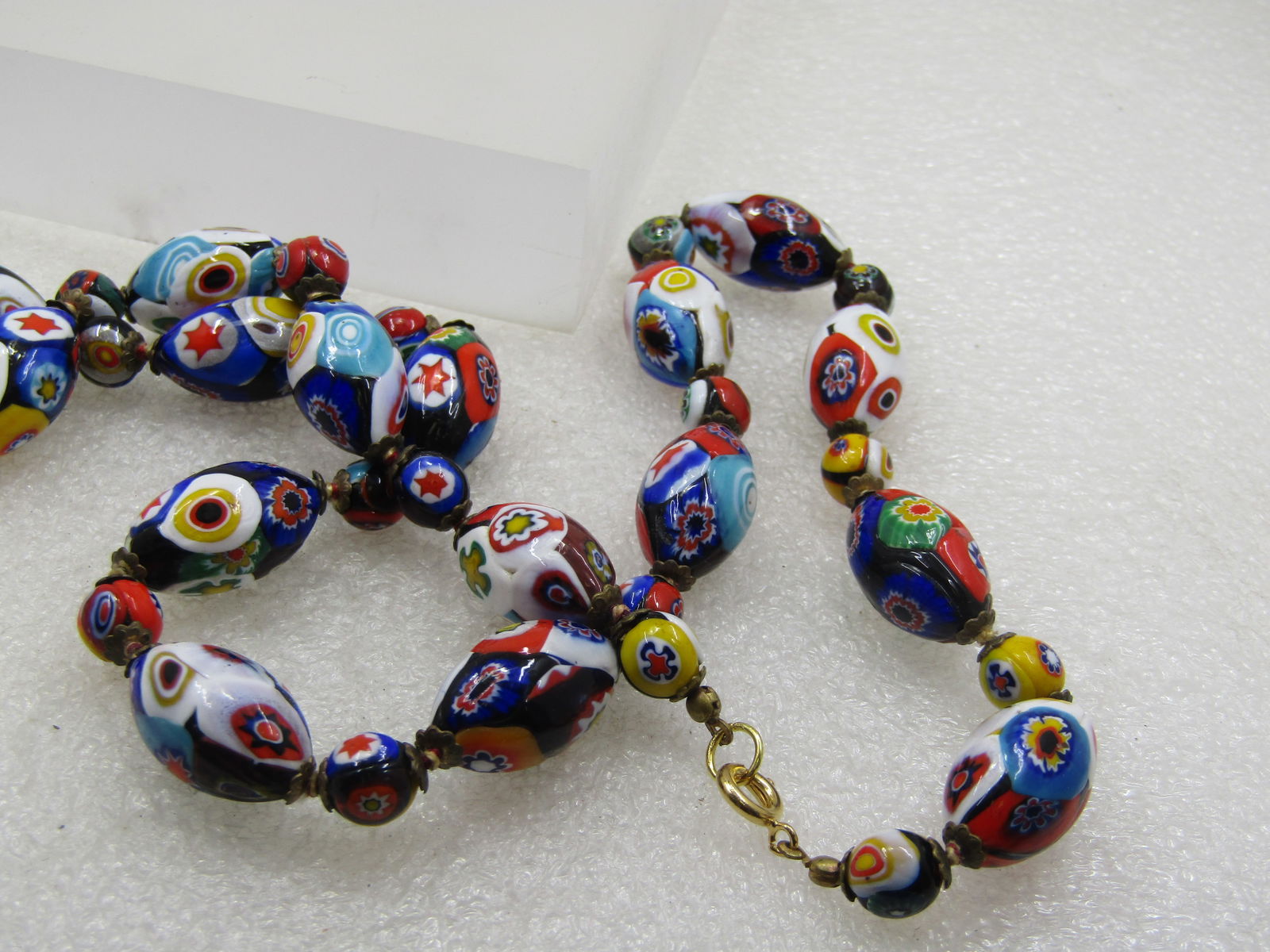 Vintage Venetian Millefiori Beaded Necklace, 22", Mid-Century - 6