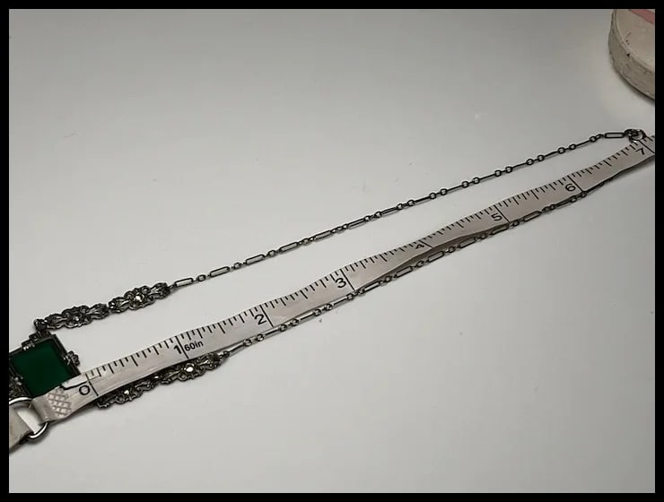 Vintage Art Deco Emerald Green Marcasite Necklace - 8