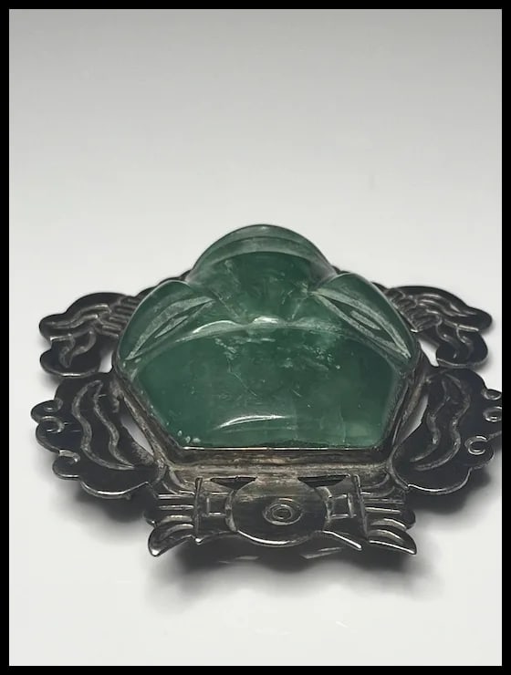 Vintage TAXCO 925 Sterling Silver and Carved Stone Pendant - 4