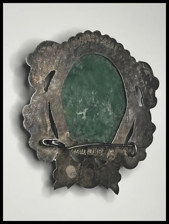 Vintage TAXCO 925 Sterling Silver and Carved Stone Pendant - 6