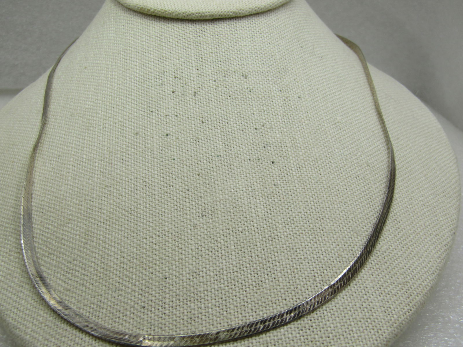 Vintage Sterling Herringbone Necklace, 3mm, 24", Unisex (1 of 6)