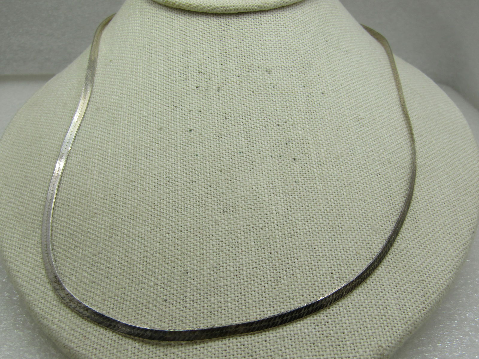 Vintage Sterling Herringbone Necklace, 3mm, 24", Unisex - 2