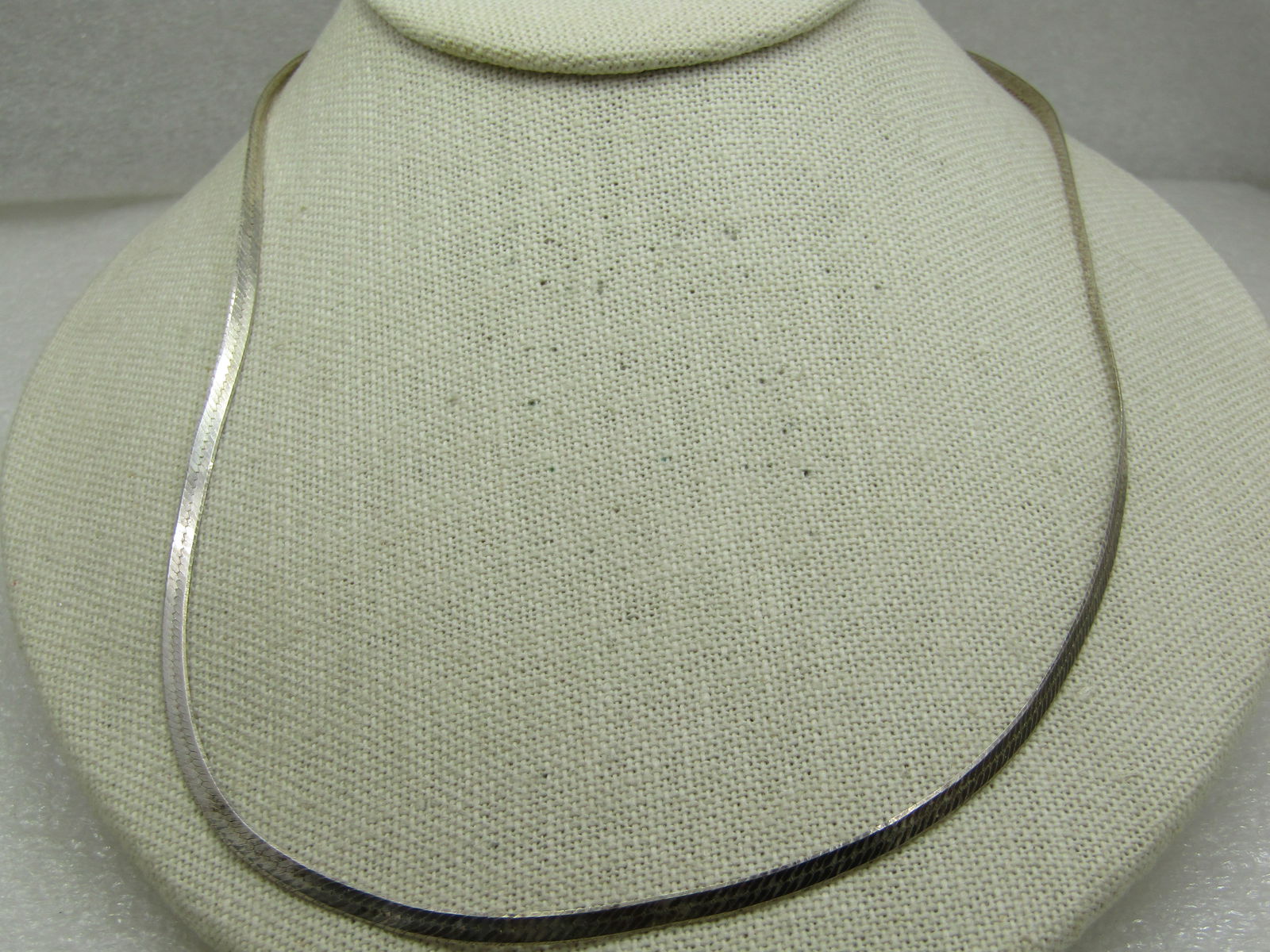 Vintage Sterling Herringbone Necklace, 3mm, 24", Unisex - 3