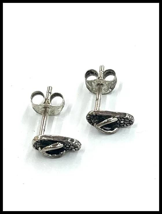 Estate Sterling Silver Flip Flop Earring Studs (1 of 5)