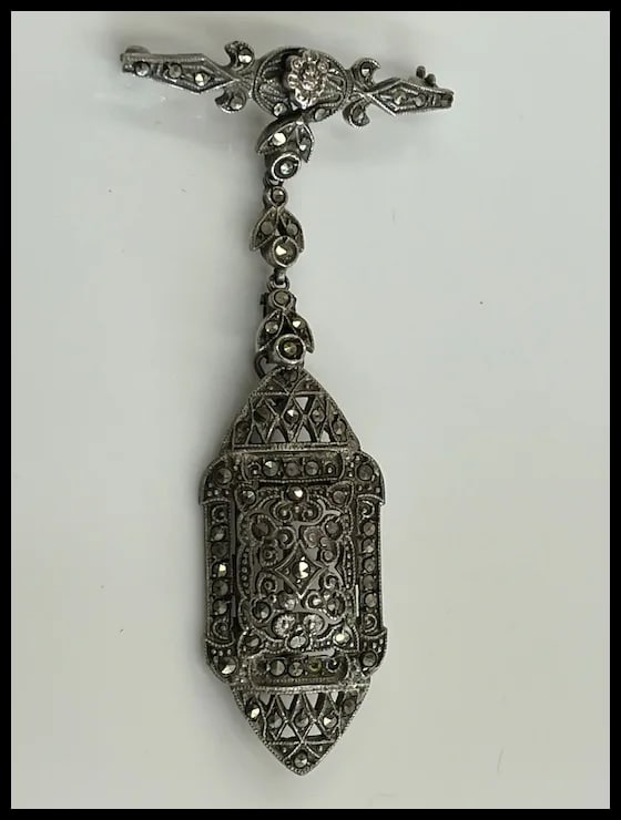 Vintage Sterling Silver and Marcasite Nurse’s Brooch - 3