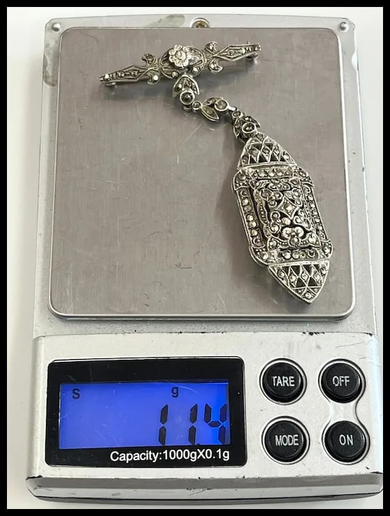 Vintage Sterling Silver and Marcasite Nurse’s Brooch - 8