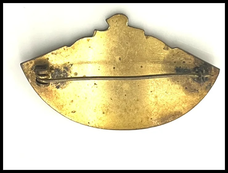 Vintage Damascene Spanish Flamenco Dancers Fan Brooch/Pin - 6