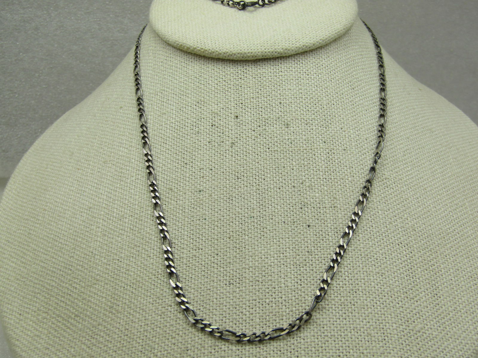 Vintage Sterling Figaro Necklace, 23", Unisex, 3mm - 2