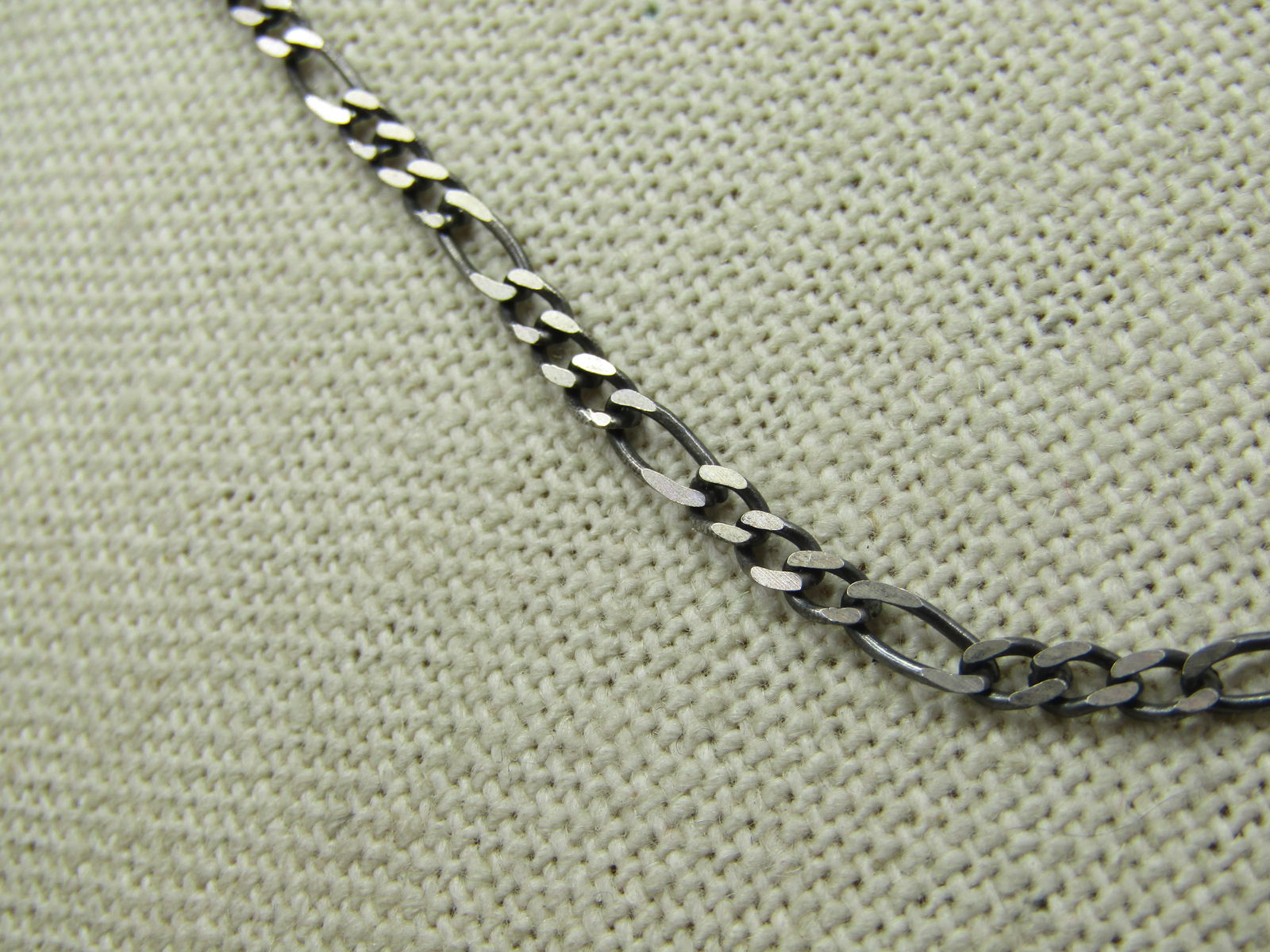 Vintage Sterling Figaro Necklace, 23", Unisex, 3mm - 3