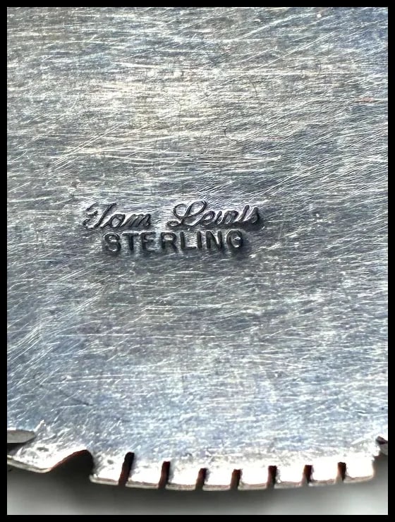 Vintage Signed Tom Lewis Navajo Abstract Mosaic Opal and Turquoise Inlay Pendant - 7