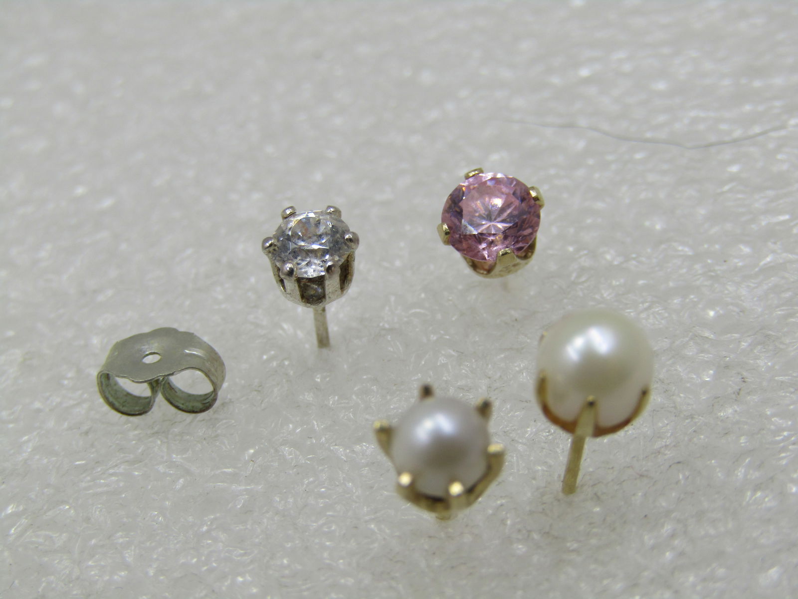 Vintage 3 14kt Single Earrings, 1 Sterling Single Earring, Pierced (1 of 4)