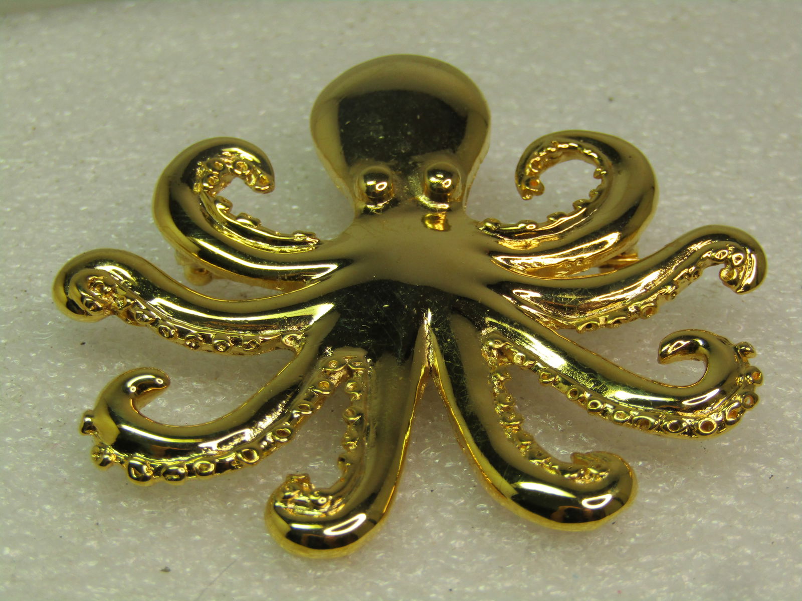 Vintage Octopus Gold Tone Brooch, 1980's-1990's - 5