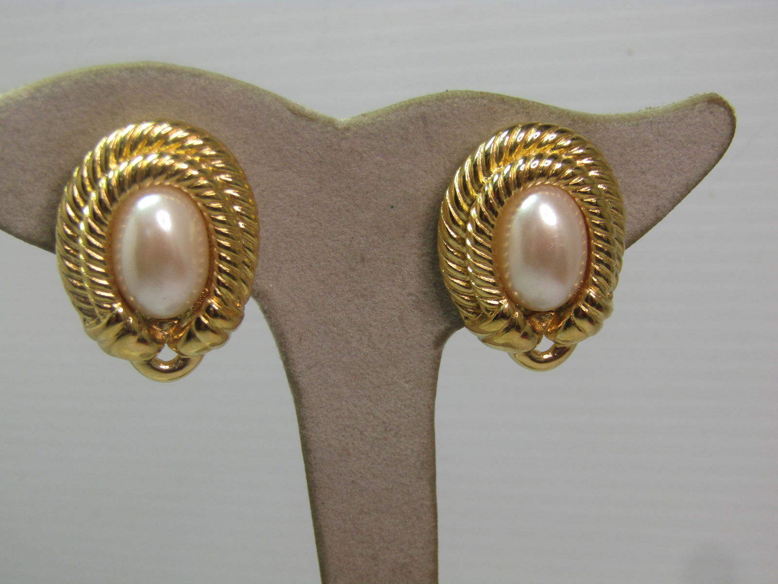 Vintage Givenchy Faux Pearl Earrings, Clip, On Card, 1980's-1990's - 2
