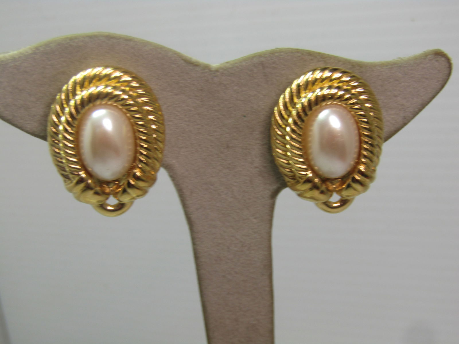 Vintage Givenchy Faux Pearl Earrings, Clip, On Card, 1980's-1990's - 3