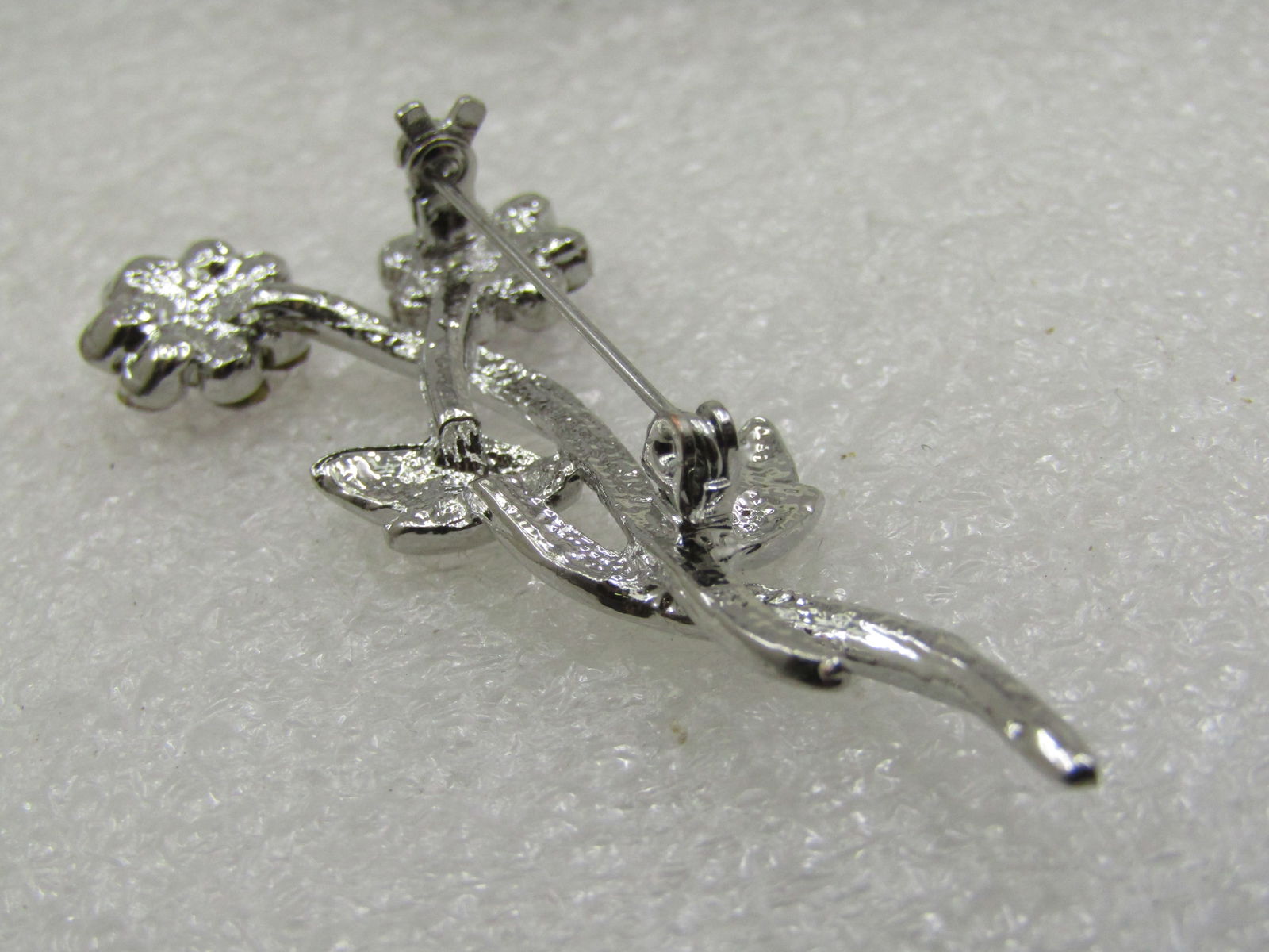 Vintage Purple & Lavender Rhinestone Floral Brooch, 2" - 4