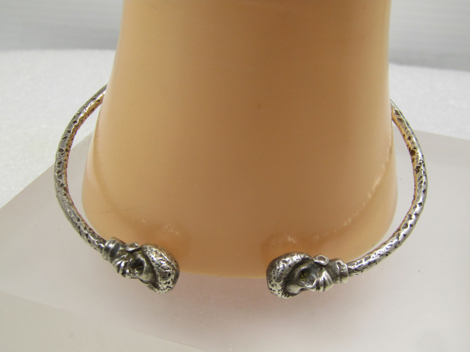 Vintage Sterling Native Trinidad Headed Bangle Bracelet, 8.25", 1960's-1970's (1 of 5)