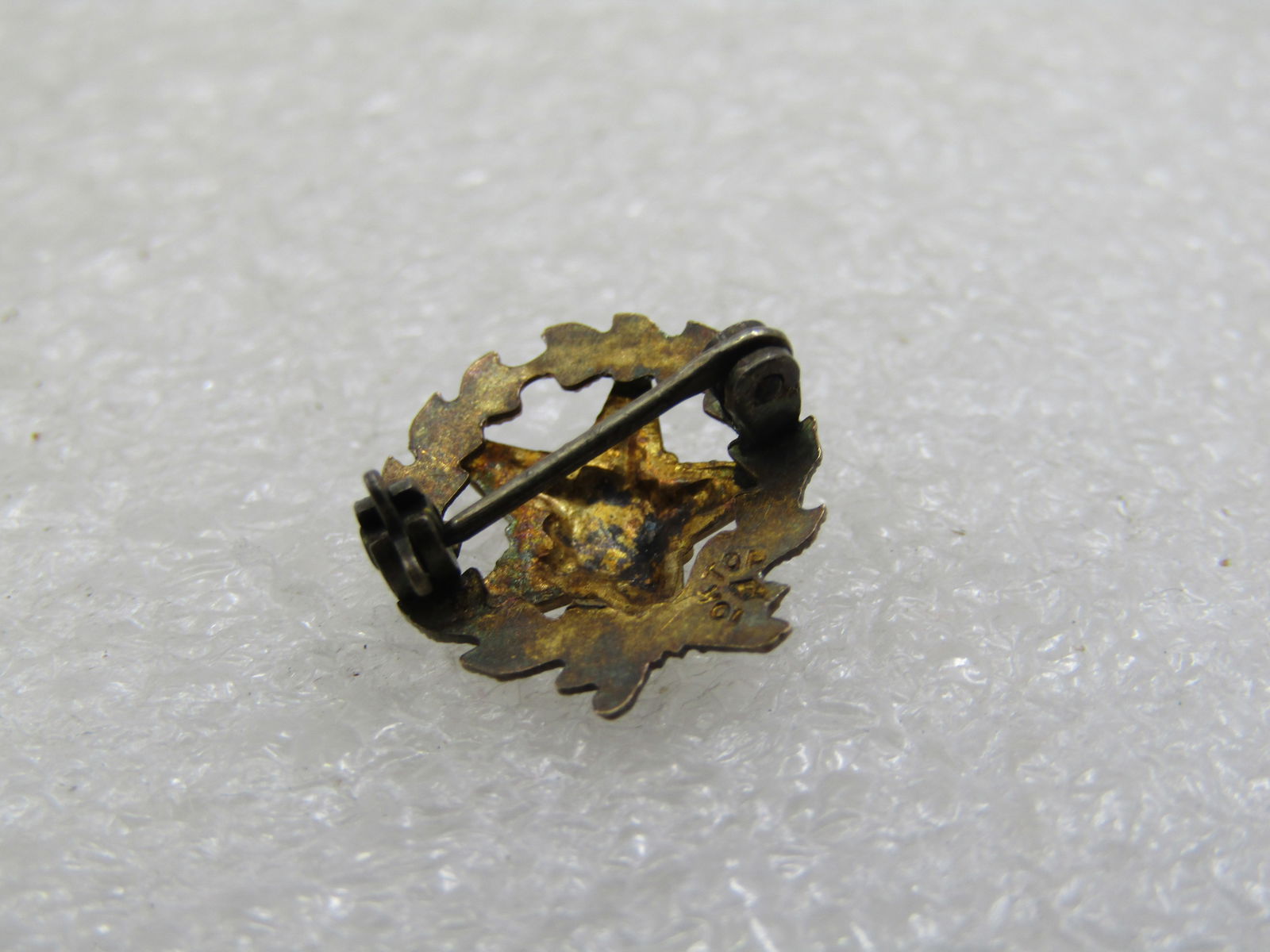 Vintage 10kt Top Masonic Eastern Star Brooch, Enameled, 1/2" - 4