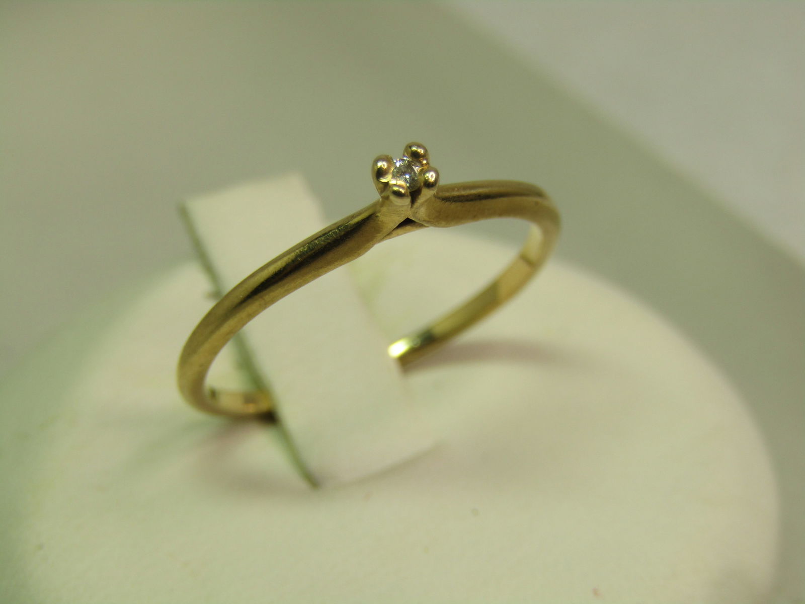 Vintage 14kt Diamond Promise Ring, Sz. 6.25, Signed BS, 1960's-1970's - 2