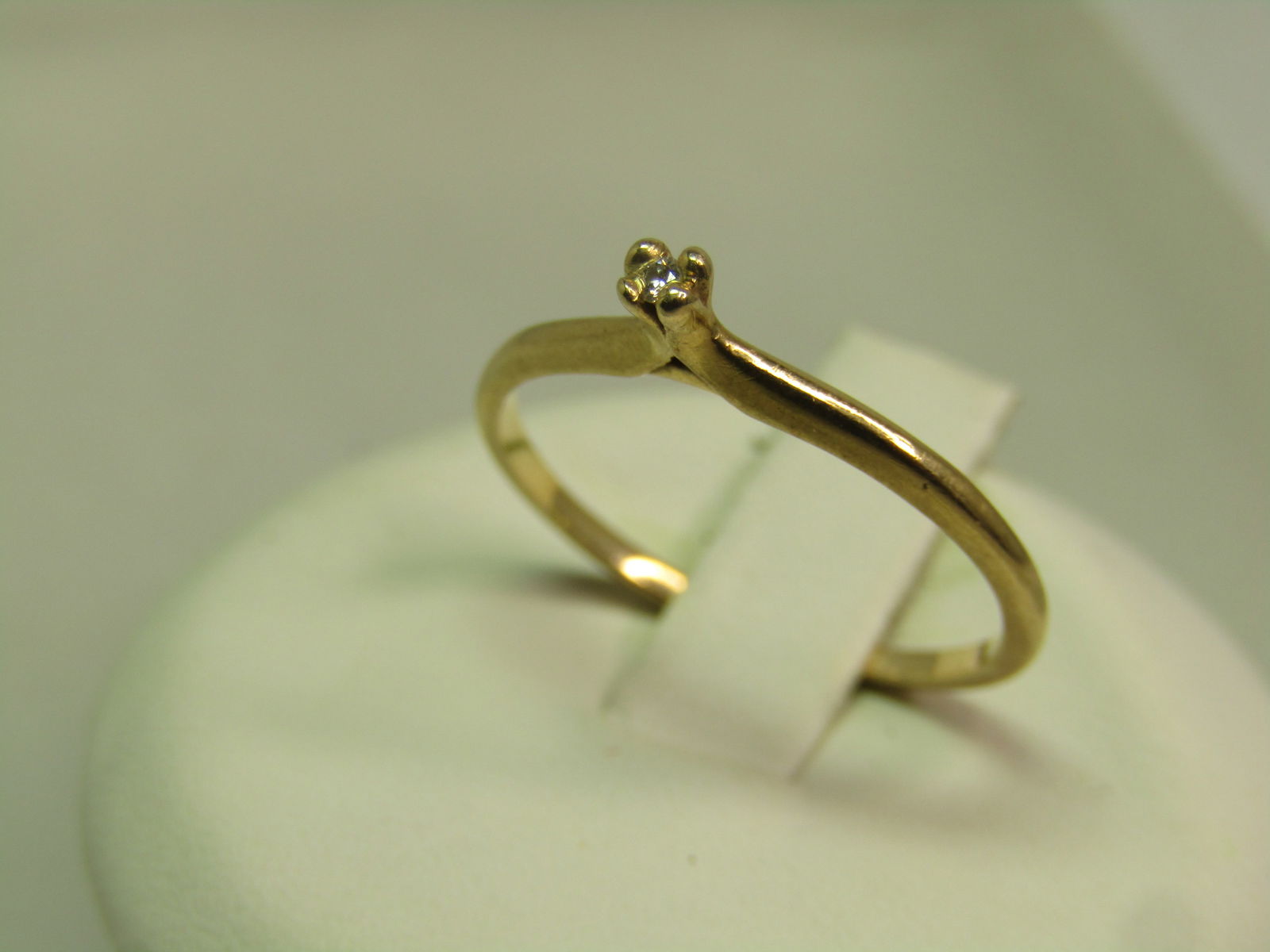 Vintage 14kt Diamond Promise Ring, Sz. 6.25, Signed BS, 1960's-1970's - 3