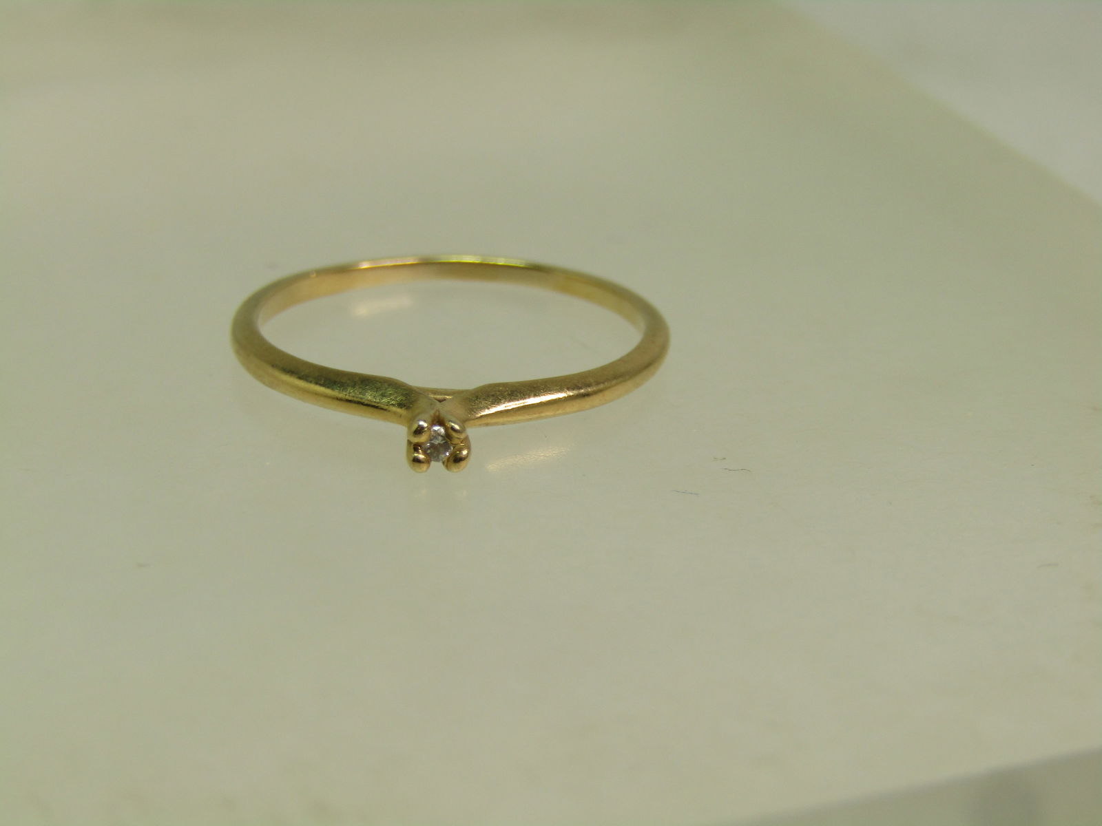 Vintage 14kt Diamond Promise Ring, Sz. 6.25, Signed BS, 1960's-1970's - 4