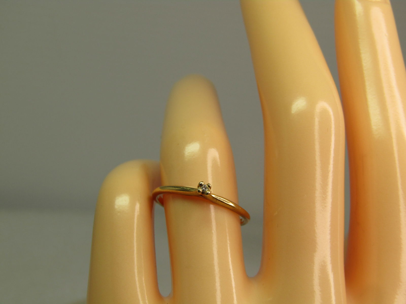 Vintage 14kt Diamond Promise Ring, Sz. 6.25, Signed BS, 1960's-1970's - 7