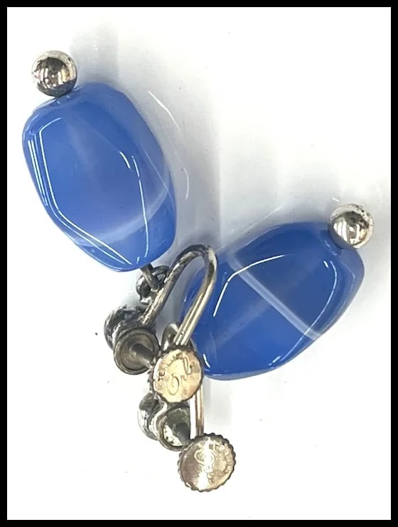 Vintage Sterling Silver Screw Back Earrings - 5