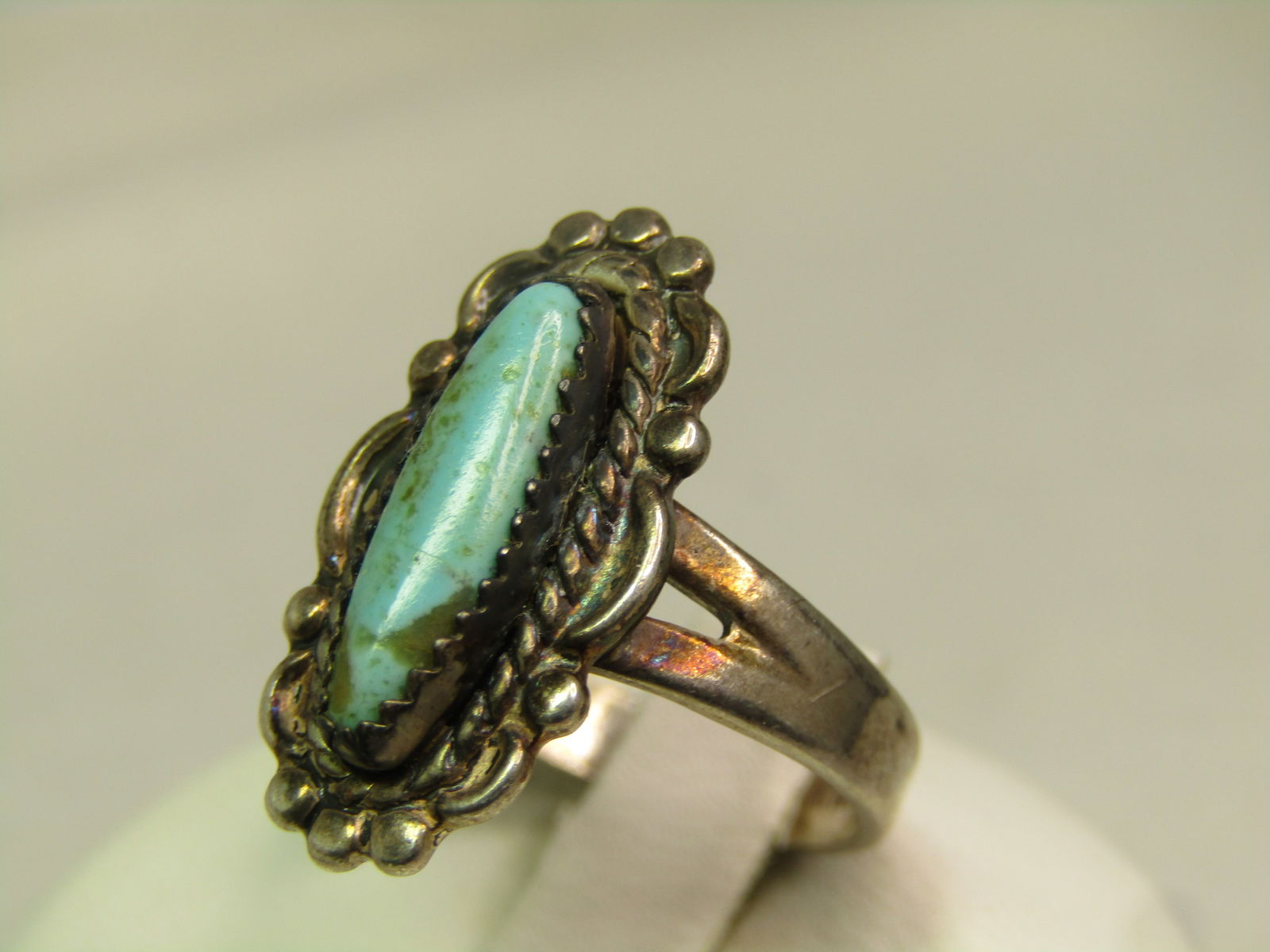Vintage Sterling Southwestern Turquoise Ring, Sz. 6, Bell Trading, 1960's-1970's - 3