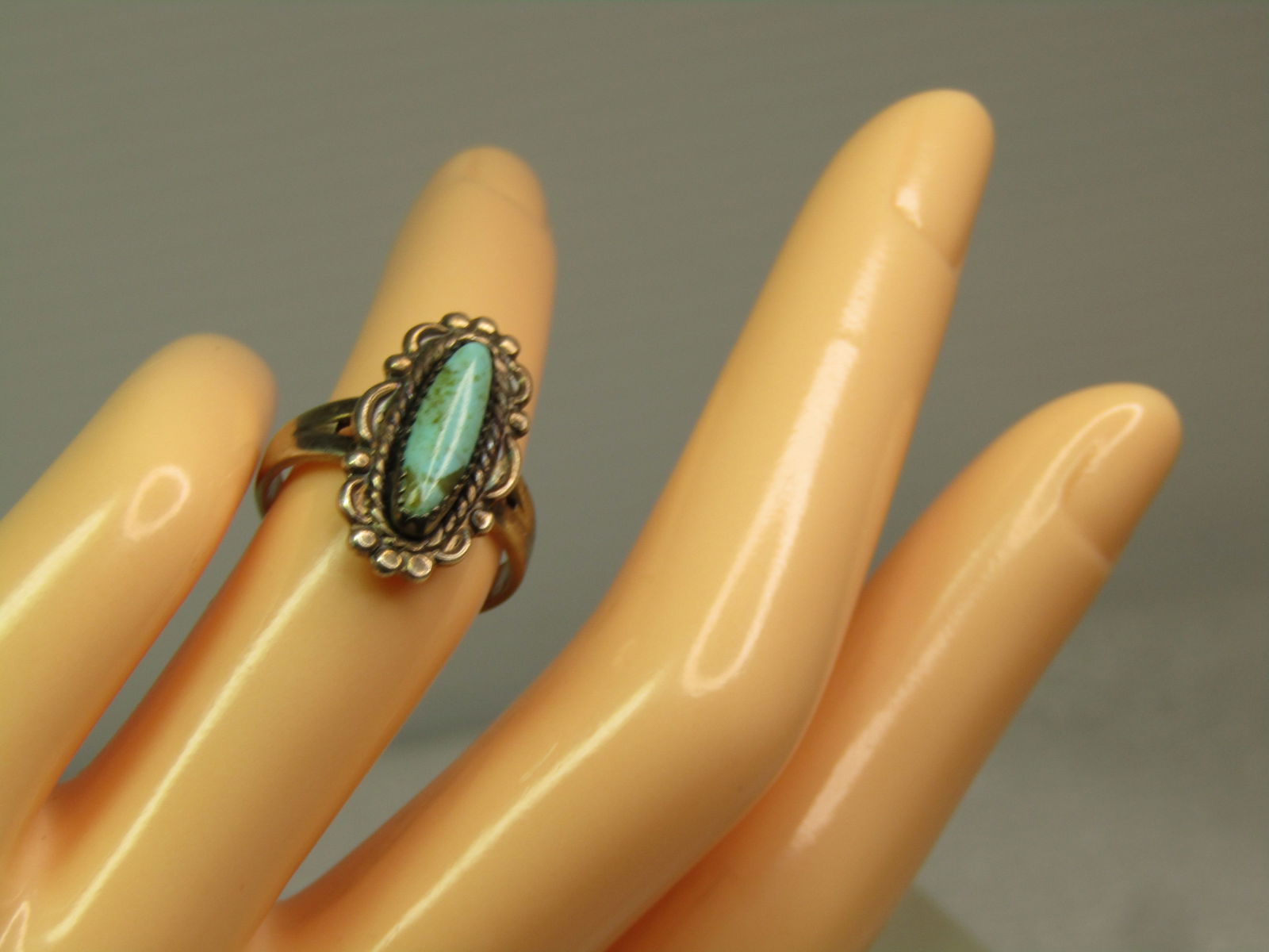 Vintage Sterling Southwestern Turquoise Ring, Sz. 6, Bell Trading, 1960's-1970's - 6