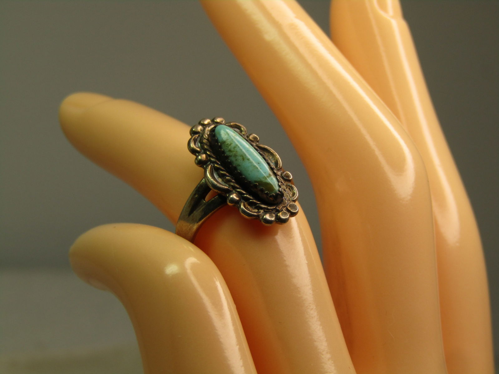 Vintage Sterling Southwestern Turquoise Ring, Sz. 6, Bell Trading, 1960's-1970's - 7
