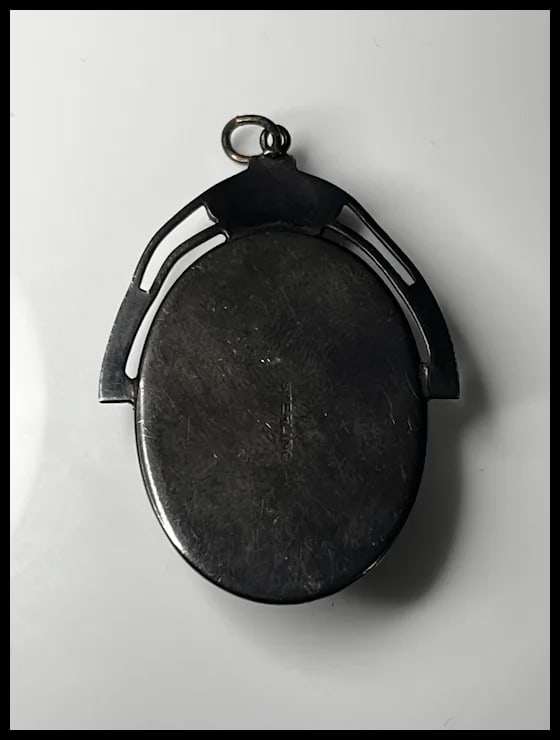 Vintage Sterling Silver Butterfly Wing Palm Tree Paradise Pendant - 3