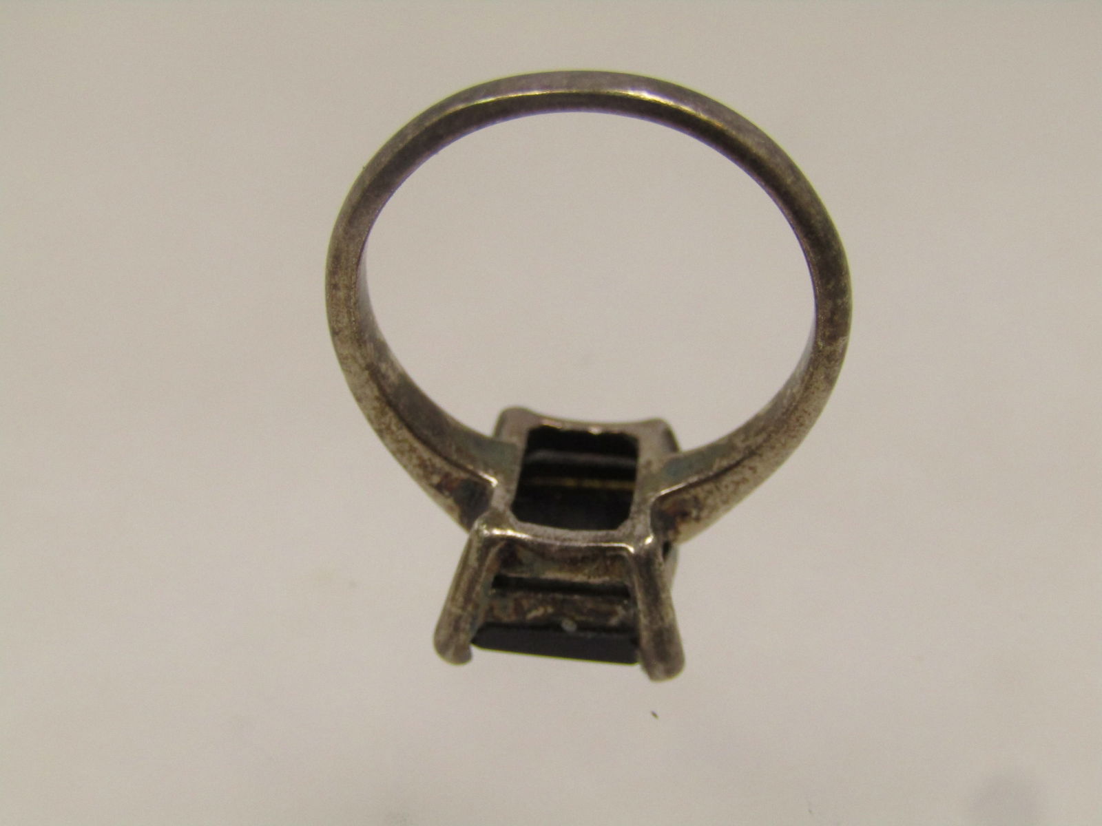 Vintage Sterling Black Onyx Ring, Rectangular Cut, Sz. 6, 1960's-1970's - 7