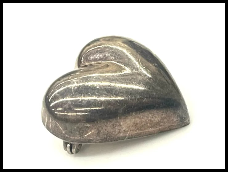 Vintage Tiffany & Co. Sterling Silver Puffy Heart Brooch/Pin - 4