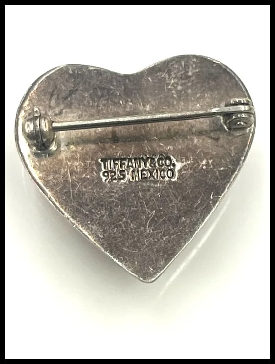 Vintage Tiffany & Co. Sterling Silver Puffy Heart Brooch/Pin - 5