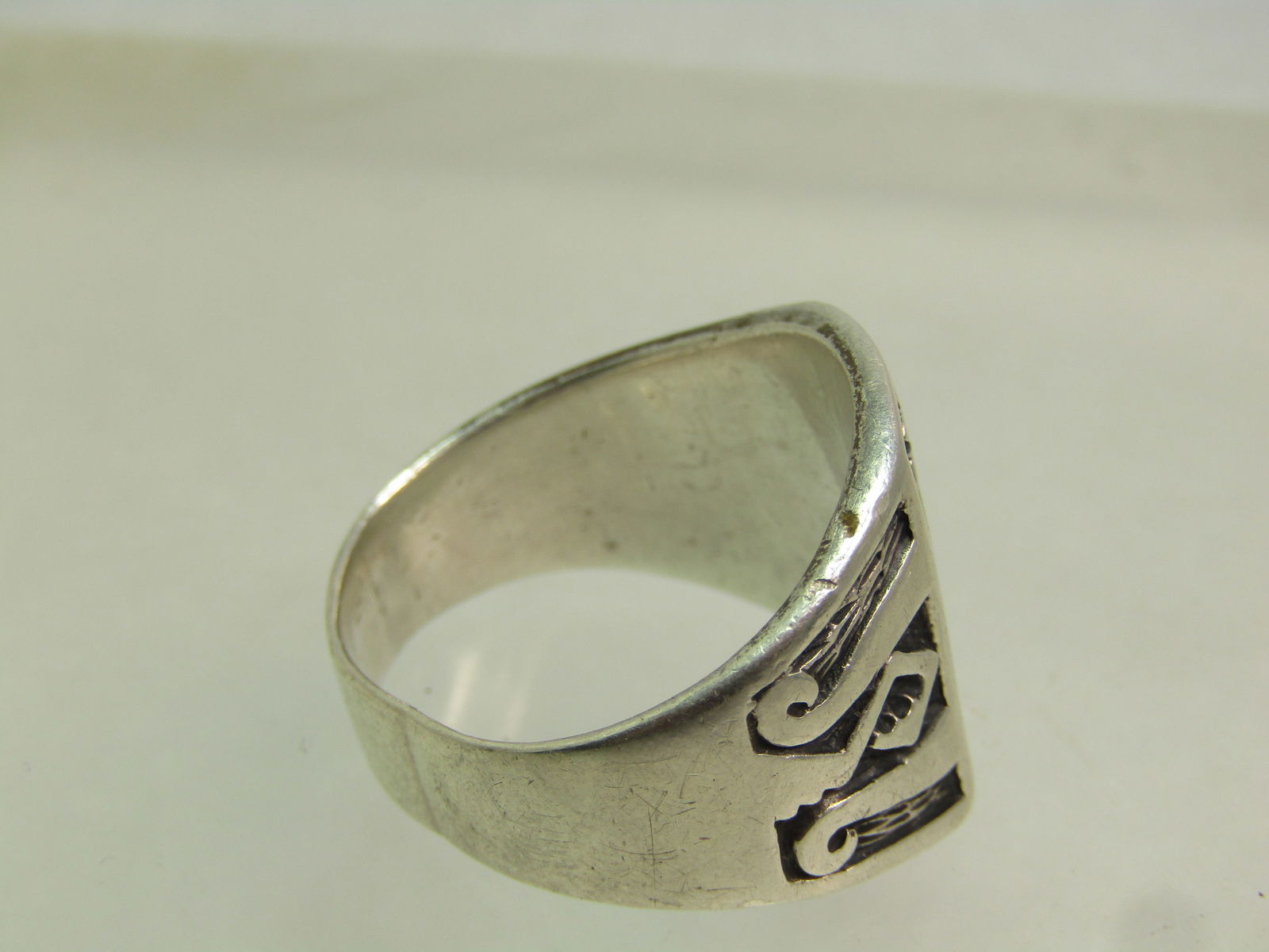 Vintage Sterling Kokopeli Ring, Sz. 14, Wide Statement, 1970's-1980's Signed - 8