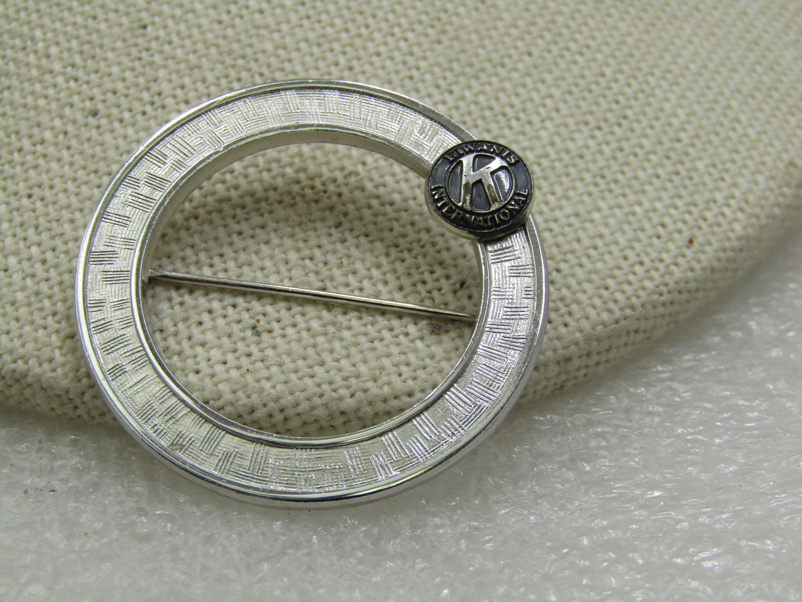 Vintage Kiwanis International Circle Brooch, 1.25", 1960's - 2