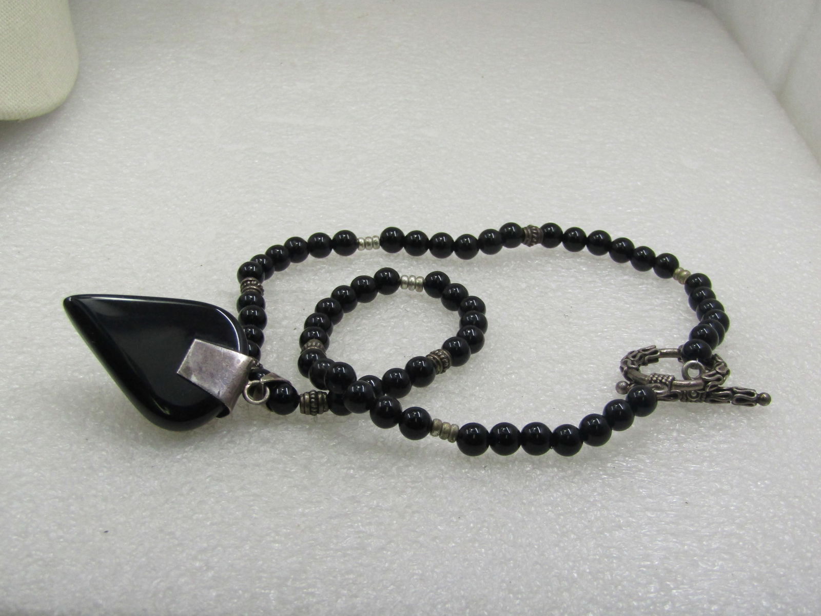 Vintage Sterling & Onyx Bali to Southwestern Necklace, Toggle, 17" - 5