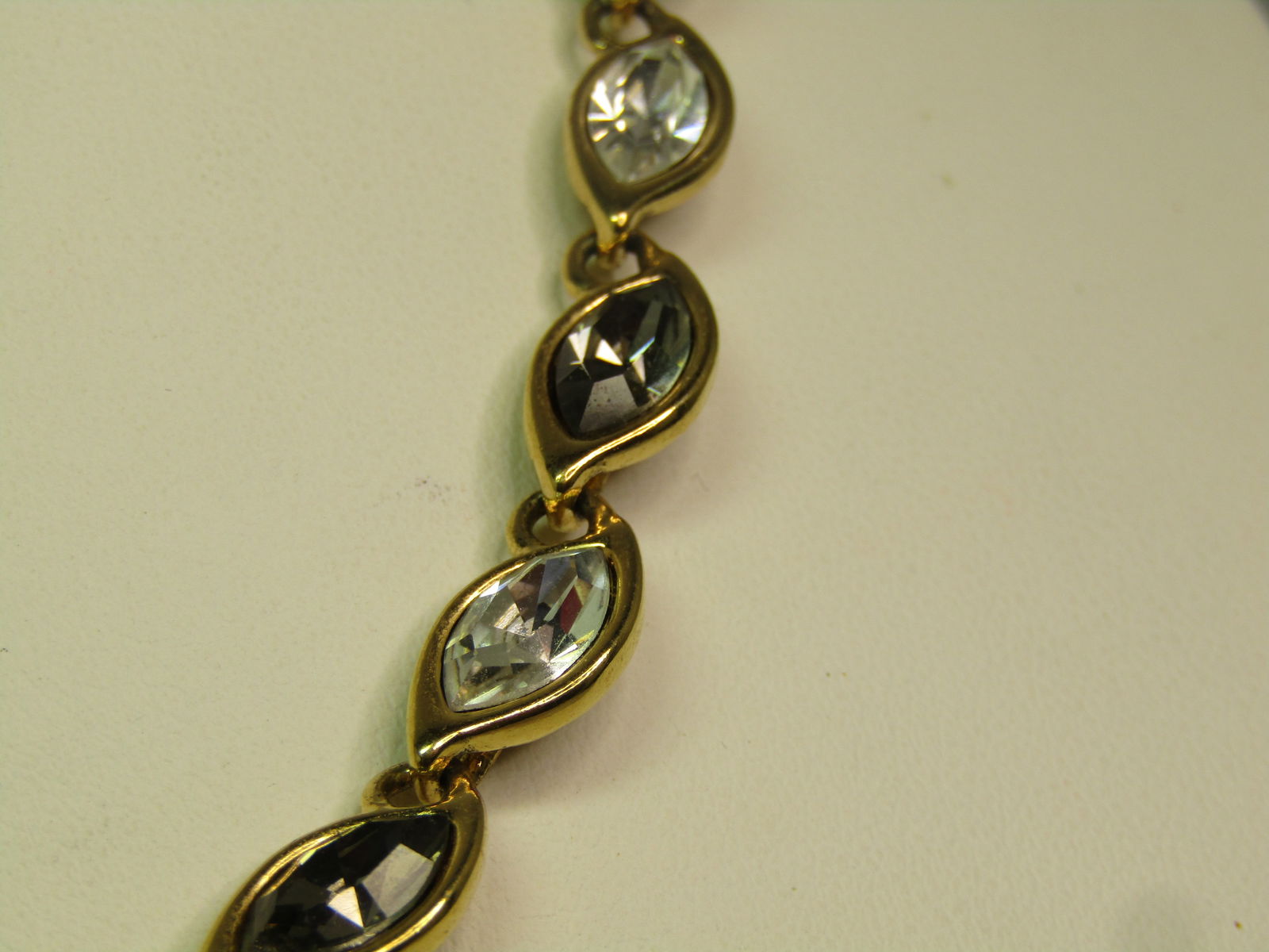 Vintage Monet Clear & Smoky Rhinestone Necklace, 17", 1970's-1980's - 3
