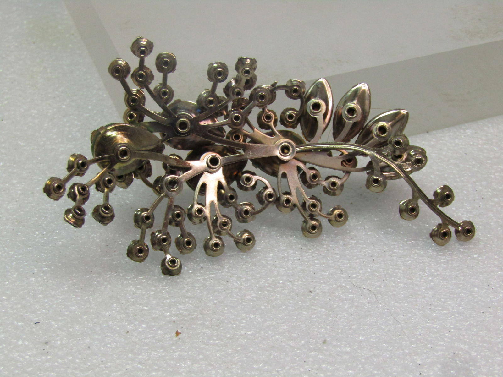 Vintage Green/Peacock Mixed Rhinestone Brooch, 1950's-1960's - 4