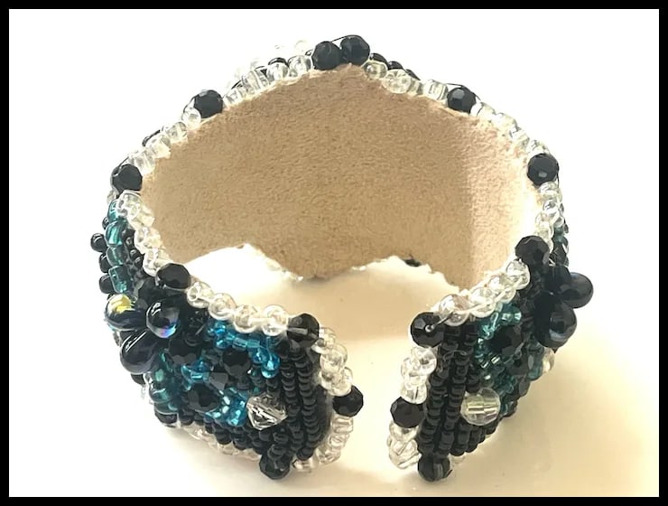 Vintage Handmade Artisan Beaded Bracelet/Cuff - 5