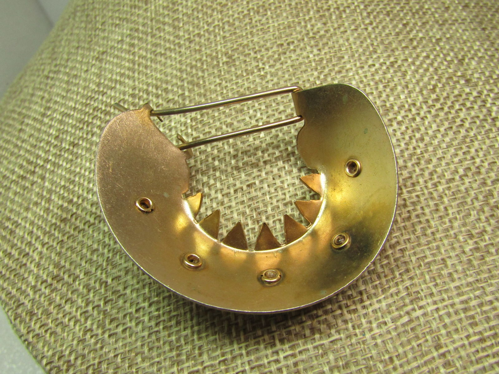 Vintage Aqua Rhinestone Ponytail Barrette, 1950's-1960's - 5