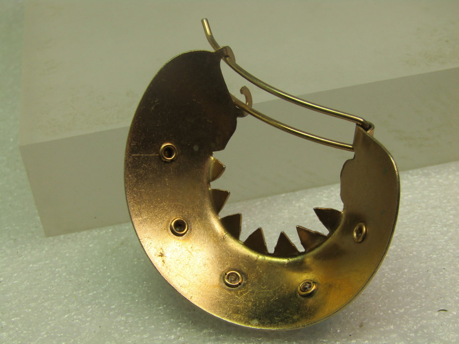 Vintage Aqua Rhinestone Ponytail Barrette, 1950's-1960's - 8