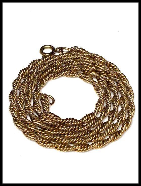 Vintage 1/20 14k Gold Twisted Chain Necklace - 2
