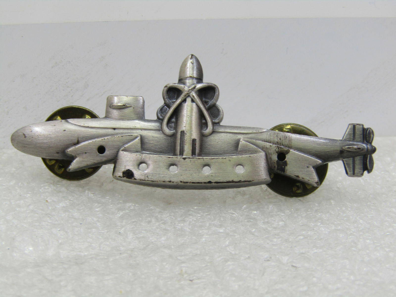 Vintage Nuclear Submarine Tack Pin, Pewter Tone, Vietnam Era , 2.25" - 4