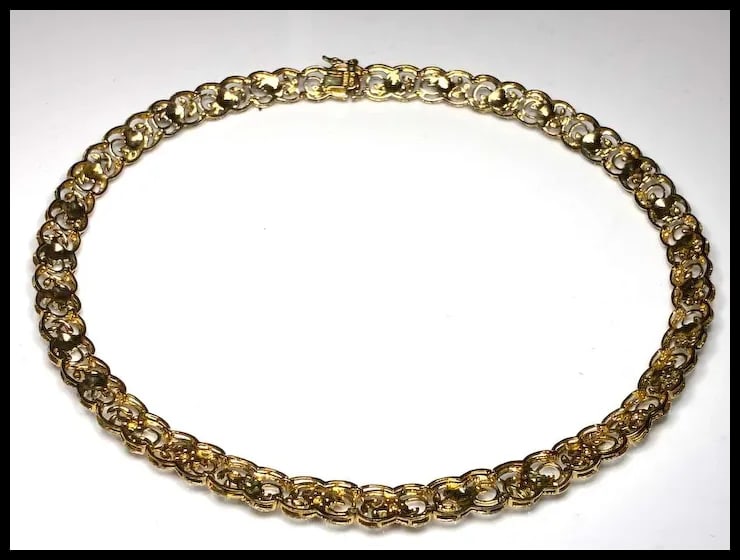 Estate Fancy Ornate Sterling Silver Filigree Necklace with Emeralds and Sapphires - 11